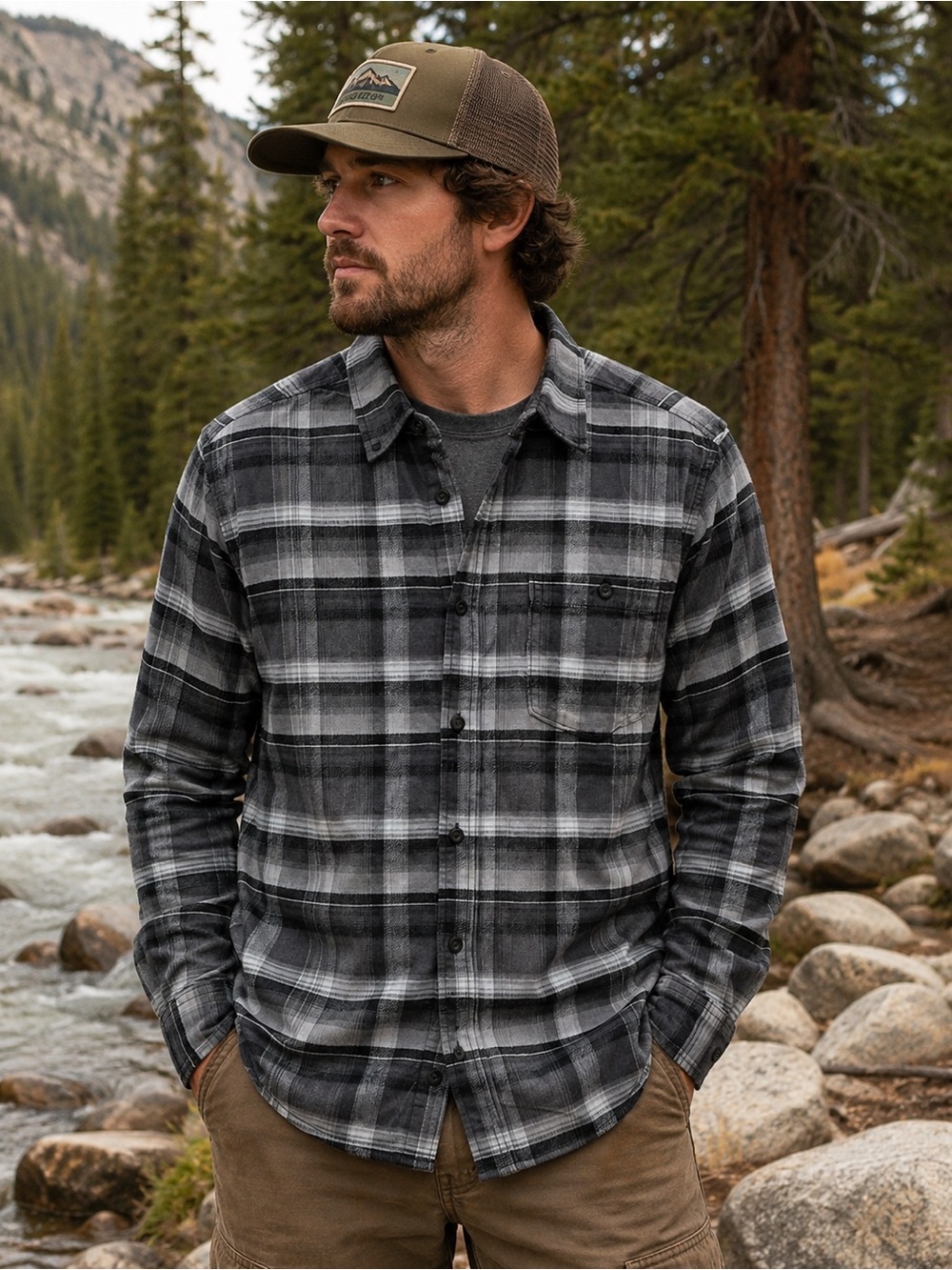 North River Men’s Plaid Corduroy Button Up Shirt Size L NWT Western Outdoors